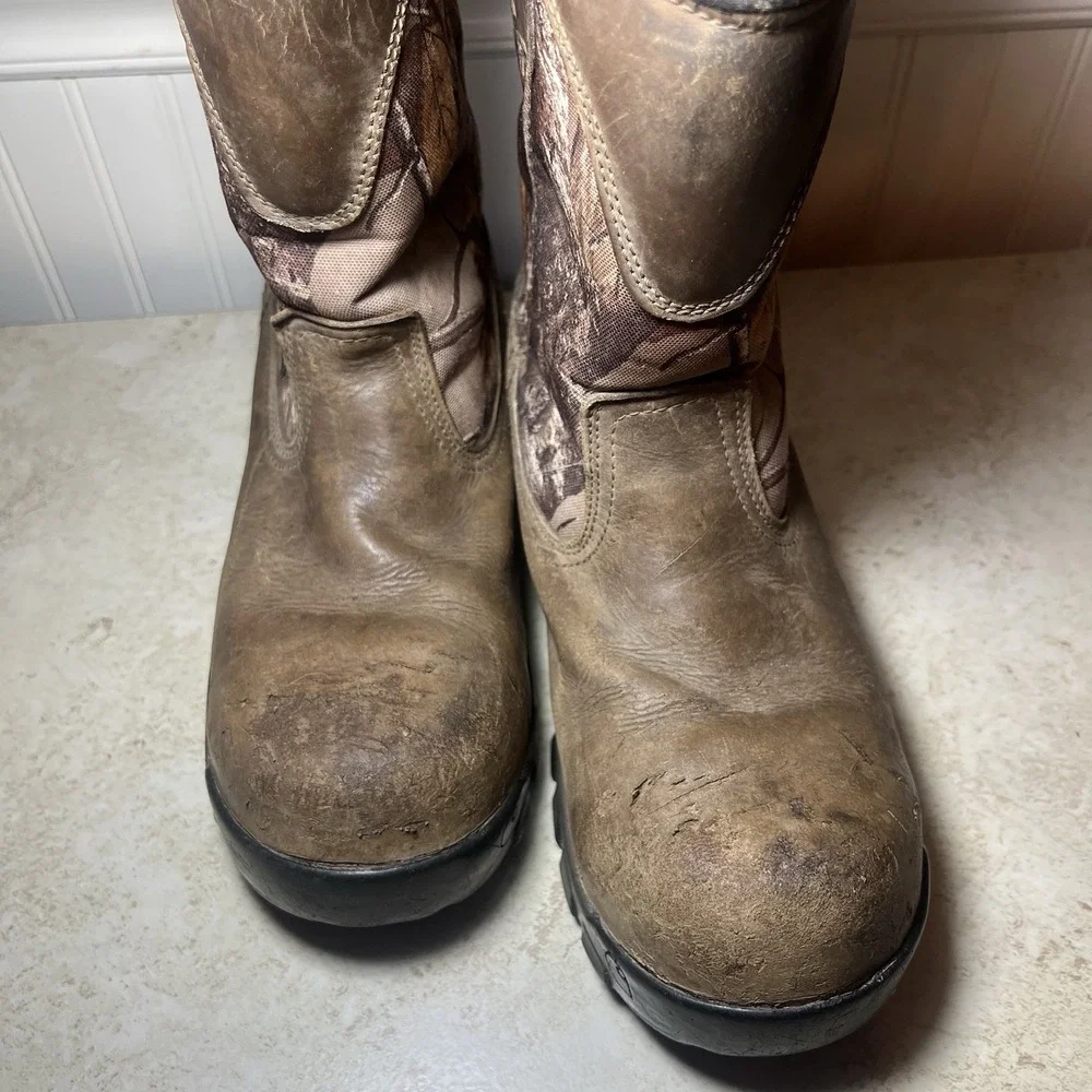 Carhartt CMF1375 Mens 11 W Wide Waterproof Camo Wellington Work Boots ASTM EH
